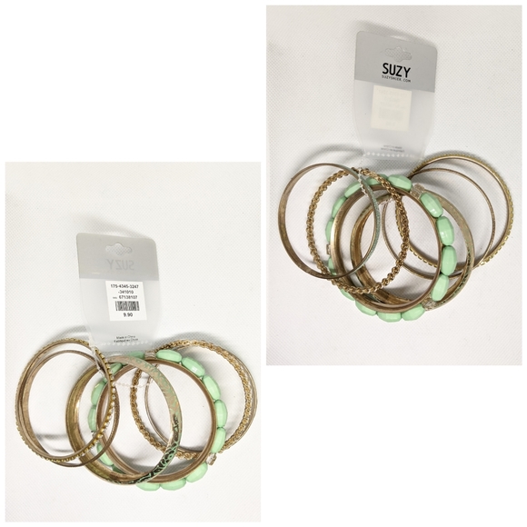 3/20$ Green And Golden Bracelets Set - Picture 1 of 1